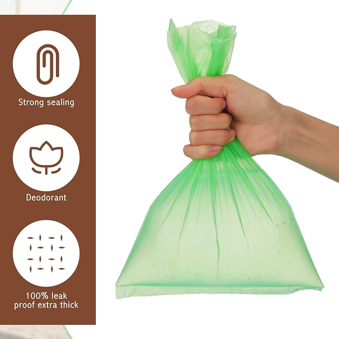 Sherr 50 Rolls Dog Waste Bags 10000 Count Dog Trash Bags Leak Proof Pet Doggie Poop Roll Waste Thick Plastic Bag for Home Park Outdoor Travel Pet Supplies(Dark Green)