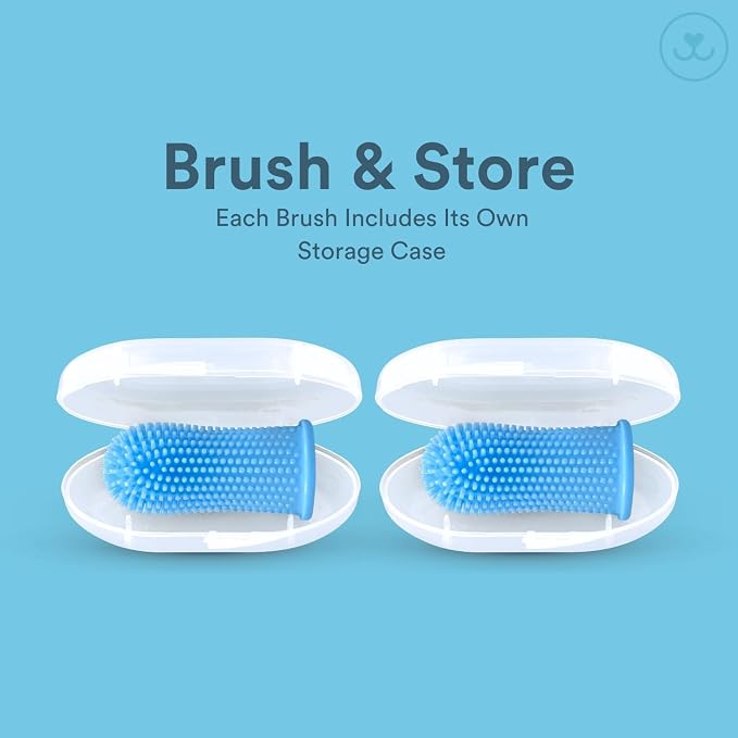 Jasper Dog Toothbrush, 360° Finger Toothbrush for Dogs, Multicolor 4-Pack | 12x More Bristles, Teeth Cleaning Kit for Small & Large Pets, Toothpaste Not Included, Fights Bad Breath, Extra Soft Silicone