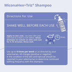 MiconaHex+Triz Shampoo for Dogs, Cats and Horses, 16 oz, Unscented | Antibiofilm, Moisturizing; Packaging May Vary