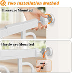 Extra Wide Baby Gate with Door 53.4-62 Inch Pressure Mounted, Auto Close Child Baby Gates for Doorways No Drill, Walk Through Dog Gate Indoor for The House, White