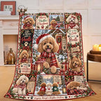 Christmas Poodle Throw Blanket Cute Curly Dog Holiday Gifts 60''X80'' by Fuzawet