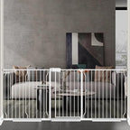 Baby Gate for Doorways Stairs Hallway 85.8-90.5 Inch Wide, Walk Through Child Gates with Pressure Mounted Extention Kit, Indoor Safety Child Gates for Kids or Pets | Long Large Walk Through Child Gates with Pressure Mounted Extention Kit, Indoor Safety...