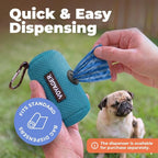 Best Pet Supplies Poop Bags for Dogs - Blue Strips, 150 Count | Scented, Leak-proof, Easy-Tear perforations, 15 Thick Bags per roll, Outdoor Walking & Travel, Fits Standard Holders