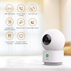 aosu 4MP Indoor Security Camera - Baby & Pet Monitoring with 5/2.4 GHz WiFi | 360° Home View,One-Touch Calls,People & Pet Detection,Smart Tracking and Notification,2.5K Night Vision & 24/7 Recording