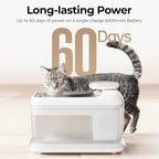 Cordless Cat Water Fountain, Automatic Pet Water Fountain Battery Operated, 4.5L with Stainless Steel Tray for Cats Dogs Multiple Pets Indoor, Wireless Water Pump and Ultra-Quiet S7 Air White