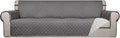 PureFit Reversible Quilted Couch Covers for Dogs Sofa Cover 4 Seater 88" | Gray/Ivory, Water Resistant Couch Protector, Washable Pet Couch Cover with Non Slip and Elastic Straps For Kids