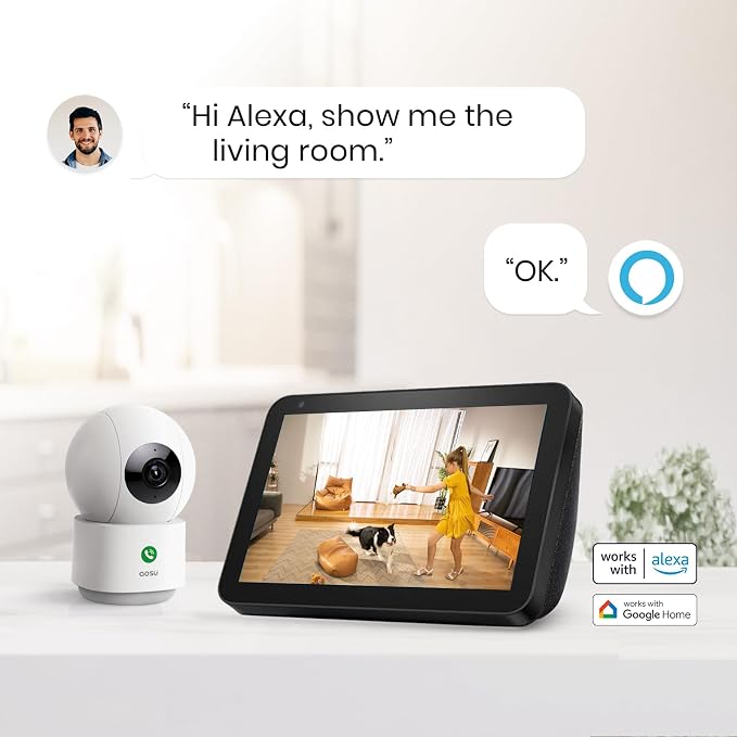 aosu 4MP Indoor Security Camera - Baby & Pet Monitoring with 5/2.4 GHz WiFi | 360° Home View,One-Touch Calls,People & Pet Detection,Smart Tracking and Notification,2.5K Night Vision & 24/7 Recording