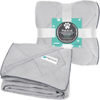 PetAmi Premium Cooling Dog Blanket | Lightweight Fluffy Pet Throw Blanket Bed Cover for Dogs, Cat, Puppies | Pet Blanket Furniture Protector Couch Sofa | Reversible Fuzzy Cozy | 60x80, Light Grey