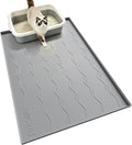 Songrey Silicone Cat Litter Mat 40" x 28", Large Litter Trapping Mat, Gray | Waterproof, Urine-Proof Litter Box Mat for Floor, Soft on Kitty Paws, Easy To Clean, Cat Supplies, Pet Feeding Mat