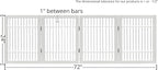 Urnporium Pet Dog Gate Freestanding, Strong Durable Folding Wooden Fence, Portable Acacia Hardwood Safety Barrier for Indoor & Outdoor Use (White Pet Gate, 4 Panel 24" Tall)