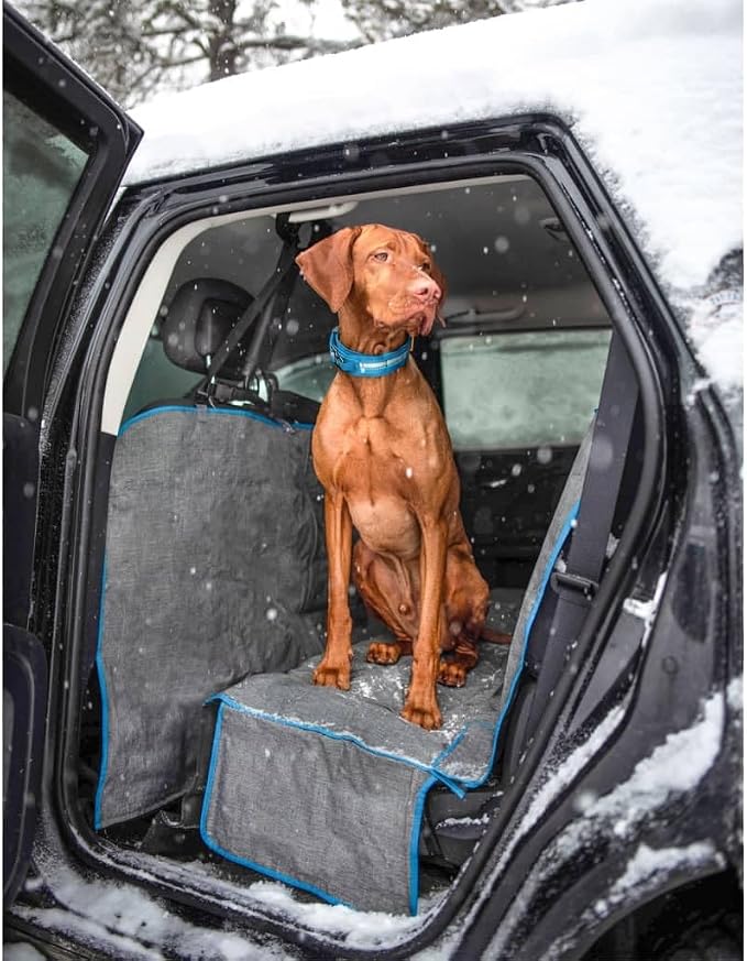 Kurgo Coast to Coast Hammock, Heather Grey, 55" Wide | Full-Coverage Seat Cover with Rufftex Floor Guard, Protects from Muddy Paws & Pet Hair, Water & Stain Resistant, Secure Fit