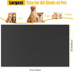 51.2"x25.6"(130cm×65cm) Largest Dog Food Mat, XXXXL Silicone Dog and Cat Mat for Food and Water Bowls, Thinken Waterproof Non-Slip XXXL Pet Feeding Mat for Floors, Dark Gray