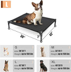 Garnpet Elevated Dog Bed for Large Dogs, Raised Dog Cot Fits Up to 120 LBs, Heavy Duty Pet Cots with Durable Supportive Teslin Recyclable Washable Mesh, Indoor & Outdoor Pet Bed, Brown
