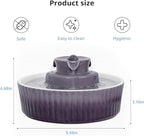 Ceramic Cat Water Fountain, 2.1L/71oz Cupcake Pet Water Fountain | Gradient Purple Automatic Pet Water Fountain For Cats & Dogs, Double Filtration, Easy To Clean, 360° Circulating Water Design
