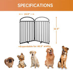 SNUOWU 2 Panels Full Matel Freestanding Dog Gates, 48" Extra Wide 32" Tall Free Standing Dog Pet Gate for Indoor & Outdoor. Foldable Pet Fences for Doorways, House, Stairs, Porch, Deck, Yard