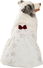 FLAdorepet White Large Dog Christmas Snowflake Dress Outfit Costume,4XL | Ideal for Medium Large Giant Dogs;Prefect for Christmas Holiday Wedding Birthday;Soft Thick Fleece Warm Winter Dog Clothes
