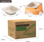Cool Kids Elevated Cat Bowls – Raised Slanted Eco Fiber Disposable Set | Food-Grade Degradable Fiber, Cat Bowls for Small Dogs, Disposable No-Clean, Fits Camping & Travel, Multi-Pet & Stray Feeding