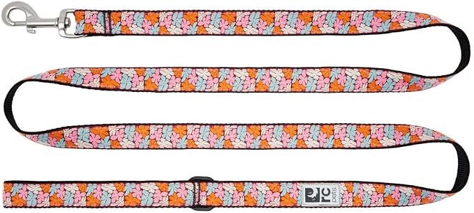 RC Pets Dog Leash | 6ft Leash with Durable Grip, Reflective Label & Accessory Ring | 3/4-Inch Wide, Soft Webbing | Boho