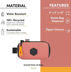 OllyDog Scoop Pick Up | Dog Poop Bag Holder | Lightweight & Water-Resistant Dispenser | Leash Attachment for Hands-Free Carry | Fits Standard Waste Bag Rolls (Desert)