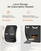 Smart 3K Indoor Dome Security Camera with AI Human/Pet/Facial Detection, 360° Pan-Tilt Coverage, 2-Way Audio, 2.4GHz 5GHz Dual-Band Wi-Fi - Includes 64GB SD Card & No Subscription Needed