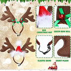 Frienda 6 Pcs Dog Christmas Reindeer Antler Bandana,Cute Style,Red, Green - Image 5
