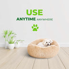 Whiskers & Friends Cat Beds for Indoor Cats, Fluffy Cat Bed Small to Large | Orthopedic Soft Plush Calming Donut Bed, Washable Round Pet Bed, Sized for Kitten to Large Cats & Puppy to Small Dogs