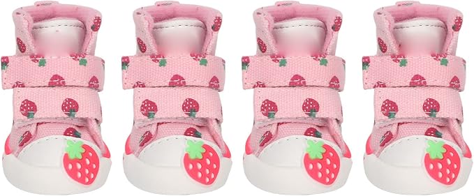 Dog ShoesDog BootsStrawberry Dog Boots Dog BootsDog orPet Shoes Dog Shoes Dog Shoes Slip Breathable e Strawberry Dog Boots for Sm Dogs Teddy hon Pomeranianpuppy Socks/Shoes for Small Dogs