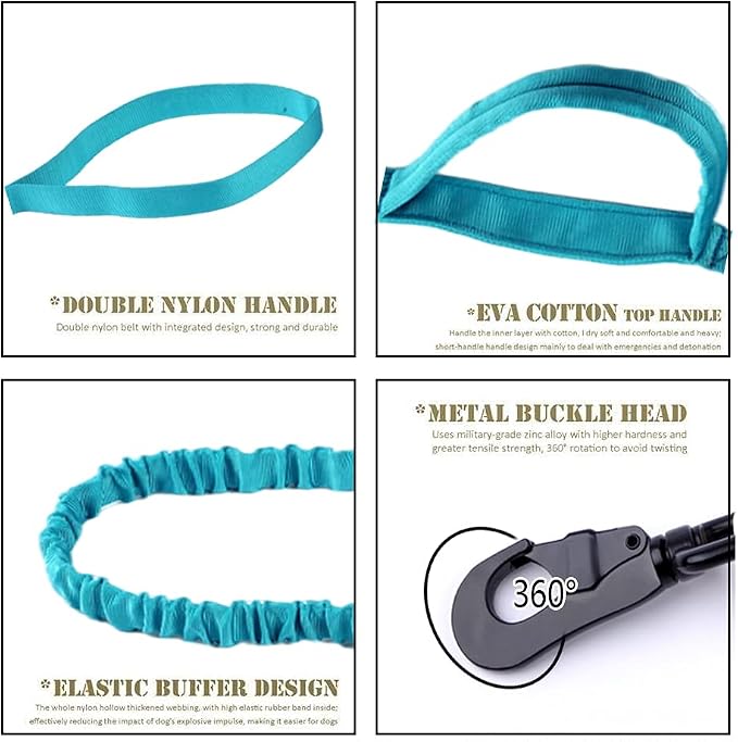 Tactical Dog Collar and Leash Set for Large Dogs with Control Handle,Blue | 1000D Heavy-Duty Nylon Fabric,Quick-Release Metal Buckle,Adjustable Fit,Soft-Padded Webbing,D-Ring,for Training & Hiking,XL