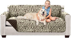 Sofa Shield® Couch Slip Covers for Dogs, Reversible Furniture Protector with Strap, Stain and Tear Resistant Cushion Cover, 70 inch Seat, Machine Washable Slipcover Pets, Cats, Chocolate Dog Pattern