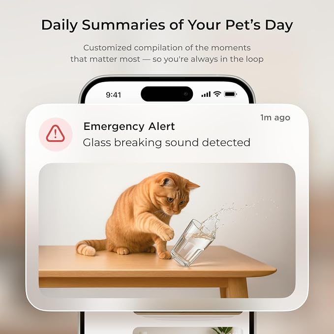 Petcube Cam 360 (2-Pack) – Wi-Fi Pan-Tilt Pet Security Camera with App | 1080p HD video, 360° rotation, night vision, AI alerts for dog, cat & home monitoring. Includes 2 cameras