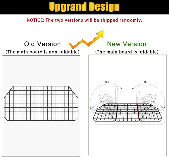 Gtongoko Dog Car Barrier for SUV, Heavy Duty Steel Wire Mesh Pet Divider for Vehicles Adjustable Universal Fit Dog Travel Barrier for Cars Trucks & SUVs, Cargo Area Safety Gate with Elastic Ropes