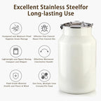Dog-Cat Food Storage Container 40 lb/38 Qt, Large Stainless Steel Pet Food Bin with Airtight Lid & Scoop Included, Durable 304 Metal Storage for Dogs & Cats