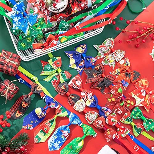 Reginary 100 Pcs Christmas Dog Bow Tie Collar Xmas Pet Necktie, Christmas - Image 4