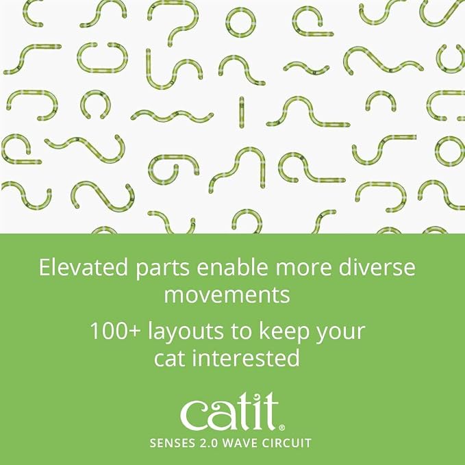 Catit Senses 2.0 Wave Circuit Interactive Cat Toy - 8-Piece | Closed-Track Ball Toy for All Breed Sizes