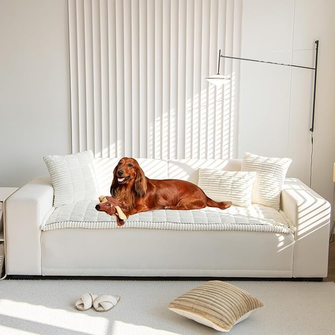Mitid Sofa Cover Fuzzy Couch Cover for Pet, Couch Covers for Dogs Pets Mat | Washable Non-Slip Sofa Slipcover Cushion Protector Pets Friendly Mat, Dog Couch Cover, Square Couch Covers for Dogs Non Skid