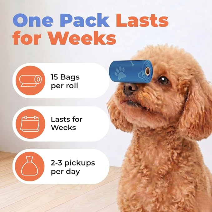 Best Pet Supplies Poop Bags for Dogs - Royal Blue, 240 Count | Scented, Leak-proof, Easy-Tear perforations, 15 Thick Bags per roll, Outdoor Walking & Travel, Fits Standard Holders