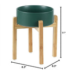Havniva Dog Bowls Elevated, Ceramic Dog Food and Water Bowl | 8.3” Raised Dog Food Bowl, Elevated Dog Bowls with Bamboo Stand, Non-Slip Dog Water Bowl for Large Dog, Large Capacity