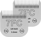 7FC Pet Dog Grooming Detachable Ceramic Blades, 1/8" (3.2mm), 2 PCS | Compatible with Andis, Compatible with Oster A5, Compatible with Wahl KM10 Clippers