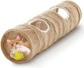 Cat Tunnel for Indoor Cats,Cats Toys Collapsible Tunnel Straight Tube with a Fun Ball and 2 Holes,Cat Play Tunnels,for Rabbits, Ferrets, Puppies & Large Pets,Diameter 11.8 Inch