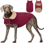 Dog Winter Jacket for Extra-Large Dogs, Pet Windproof Cold Weather Coats, Pets Clothes Snow Jacket, Golden Retriever, Labrador Retriever, Husky, Burgundy XL