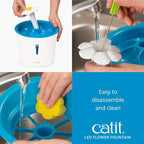 Catit LED Flower Fountain with Triple Action Filter, 3 L, Blue | Cat Drinking Water Fountain