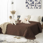 Tcksstex Waterproof and Anti-Slip Dog Bed Cover and Pet Blanket Sofa Pet Bed Mat ，car Incontinence Mattress Protectors Furniture Couch Cover for Most Cats Dogs, Pets（82x102-Chocolate）