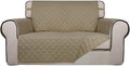 PureFit Reversible Quilted Sofa Cover, Water Resistant Medium Slipcover Furniture Protector, Washable Couch Cover with Non Slip Foam and Elastic Straps for Kids, Dogs, Pets (Loveseat, Beige/Beige) | Beige/Beige, Water Resistant Couch Protector, Washabl...