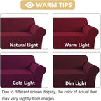 H.VERSAILTEX Armchair Cover High Stretch Sofa Slipcover 1 Piece Couch Covers for Sofa Small Couch Cover Durable Spandex Fabric Non Skid Machine Washable(Armchair 31"-40", Burgundy Red)