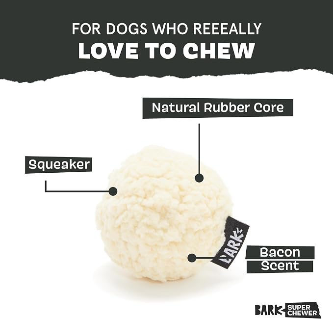 BarkBox Potato Super Chewer - Toy for Small Dogs | Durable Dog Toy for Aggressive Chewers - Bacon Scented Chew