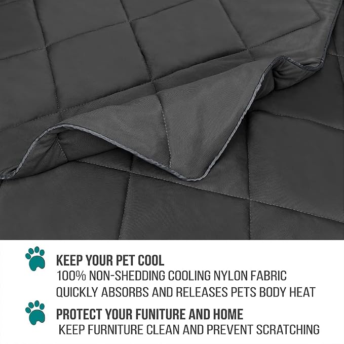 PetAmi Premium Cooling Dog Blanket | Lightweight Fluffy Pet Throw Blanket Bed Cover for Dogs, Cat, Puppies | Pet Blanket Furniture Protector Couch Sofa | Reversible Fuzzy Cozy | 24x32, Grey