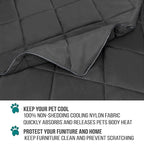 PetAmi Premium Cooling Dog Blanket | Lightweight Fluffy Pet Throw Blanket Bed Cover for Dogs, Cat, Puppies | Pet Blanket Furniture Protector Couch Sofa | Reversible Fuzzy Cozy | 29x40, Grey