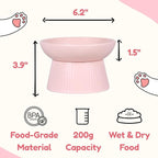 Unbreakable Raised Slow Feeder Bowl for Cats and Small Dogs, Elevated Cat Bowls, Detachable Slow Feede Bowl, Heavy Weighted, Non-Slip Feeder, Whisker Friendly (Pink, Round - 6.2w'' x 1.5h'' inch)