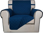 PureFit Reversible Chair Sofa Cover Dog Couch Covers for Sofa, 25.5 in | Navy/Navy, Water Resistant Couch Protector, Washable Pet Couch Cover with Non Slip and Elastic Straps For Kids