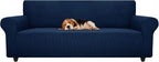 ZNSAYOTX Stretch Oversized Couch Cover Universal Sofa Covers for Living Room Dogs Pet Furniture Protector Spandex Extra Large Sofa Slipcovers with Anti Slip Foam Sticks (Navy Blue, XL Sofa)